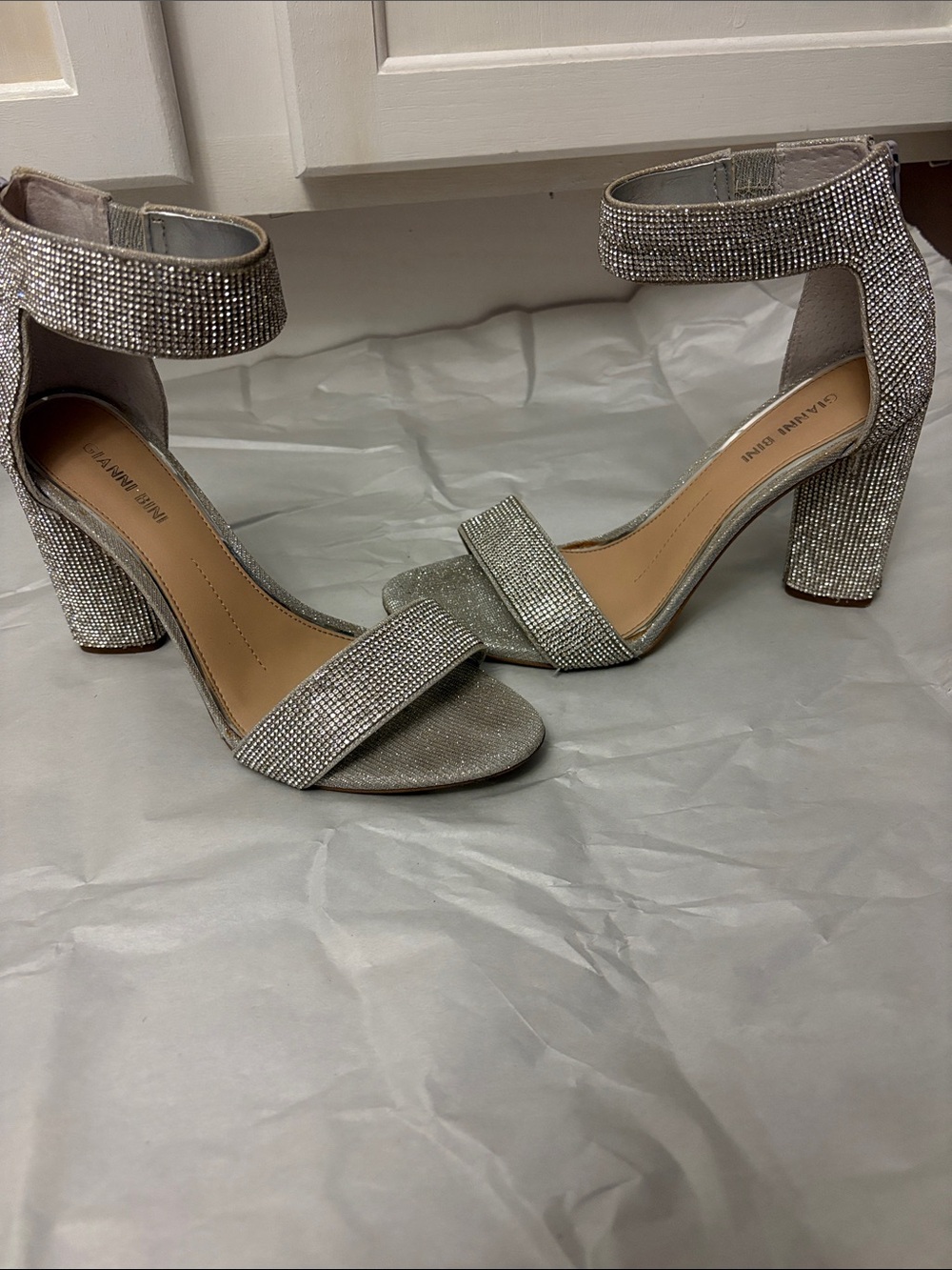 Gianni Bini Ronilynn Bling Jewel Embellished Dress Sandals - Picture 11 of 12